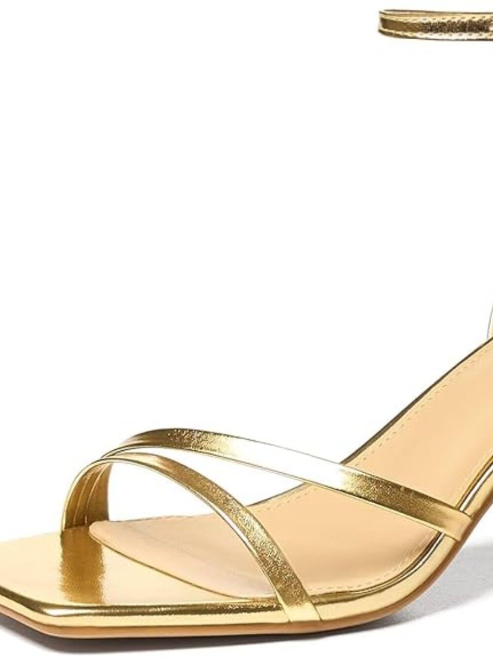 Strappy Sandals For Women Stiletto Kitten Heels Ankle Strap Sandals Square Open